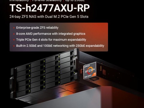 QNAP пусна 24-слотов NAS, оптимизиран за бърз сторидж и надежден архив 