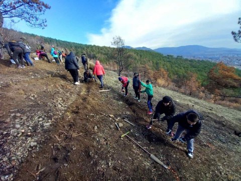 ОУ „ПАНАЙОТ ХИТОВ“ СЕ ВКЛЮЧИ АКТИВНО В ЗАЛЕСЯВАНЕТО НА МЕСТНОСТ „БАРМУК БАИР“