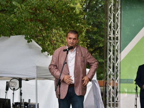 Минчо Афузов по време на официалното откриване на Националното животновъдно изложение