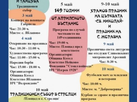 Събитията в Община Котел от 3 до 10 май 2025 г.