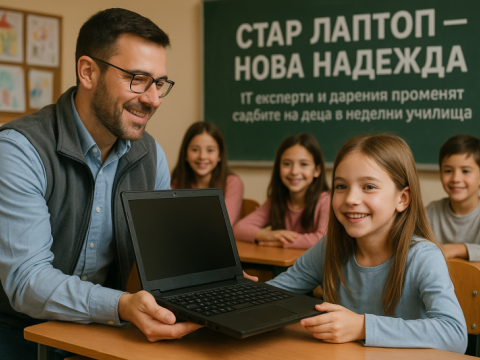 Стар Лаптоп – Нова надежда“: IT експерти и дарения променят съдбите на деца в неделни училища